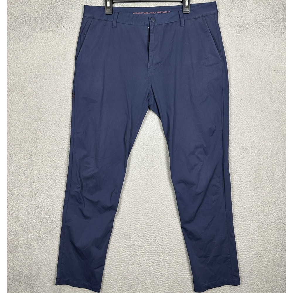 Rhone Commuter Pants Mens 36 Navy Blue Performance Tech Chino Flat Front Casual